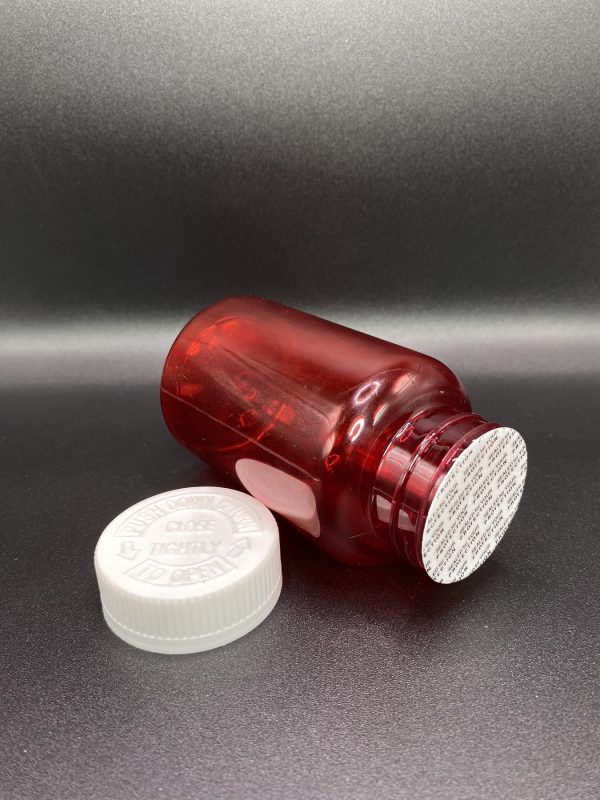 250ml - Transparent Red Bottle with Push & Turn Cap - Image 3