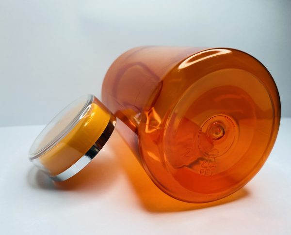 300ml - Transparent Orange with Silver Line Cap - Image 4