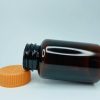 150ml - Dark Brown Amber Bottle with Orange Push & Turn Cap - Image 3