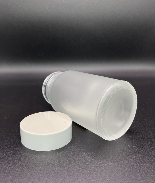 100ml - Frosted Glass Clear Bottle - Image 5