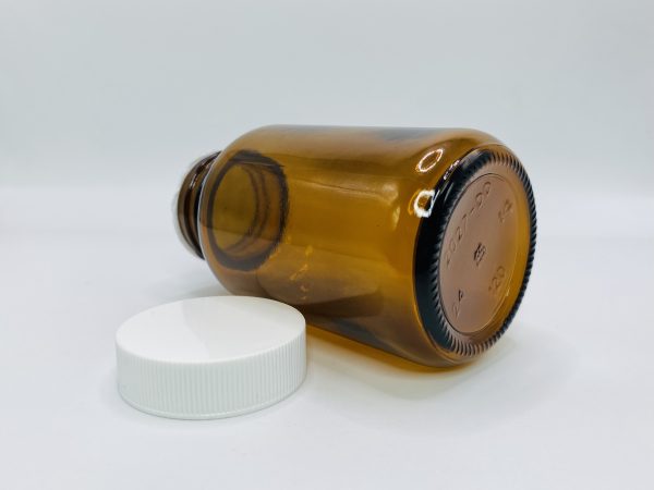 120ml - Light Amber Glass with White Screw Cap - Image 4