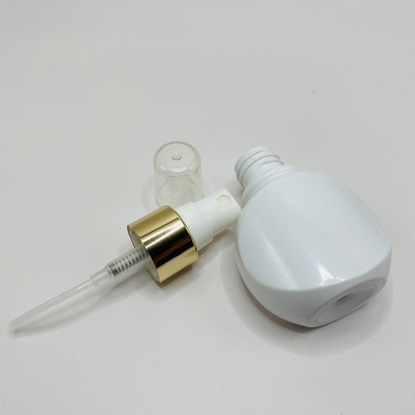 50ml - Wide Opaque White with Gold Lid Sprayer - Image 5