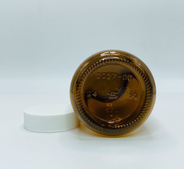 120ml - Light Amber Glass with White Screw Cap - Image 5