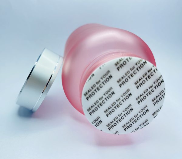 120ml - Frosted Glass Pink Bottle with Metallic Silver Cap - Image 4