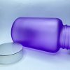 120ml - Frosted Glass Purple Bottle with Metallic Silver Cap - Image 5