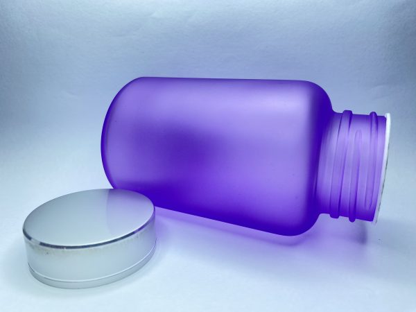 120ml - Frosted Glass Purple Bottle with Metallic Silver Cap - Image 5