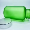 120ml - Frosted Glass Green Bottle with Metallic Silver Cap - Image 5