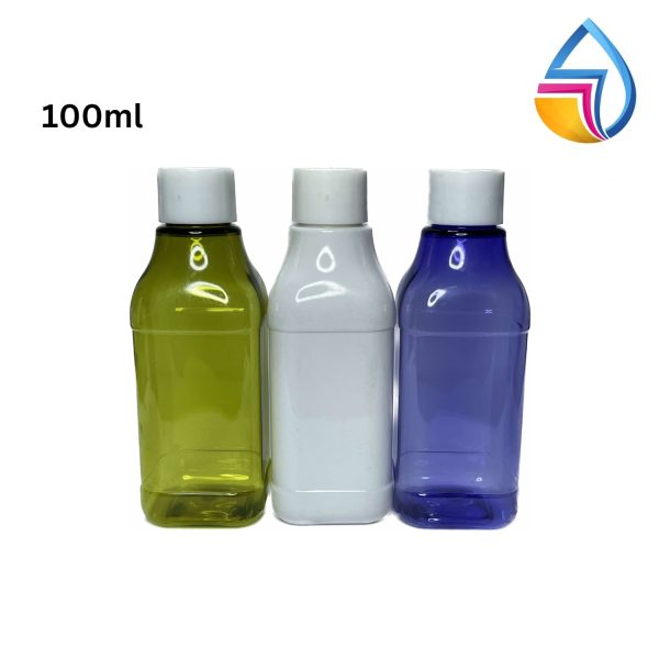 100ml – Square Type Liquid Colored Bottle